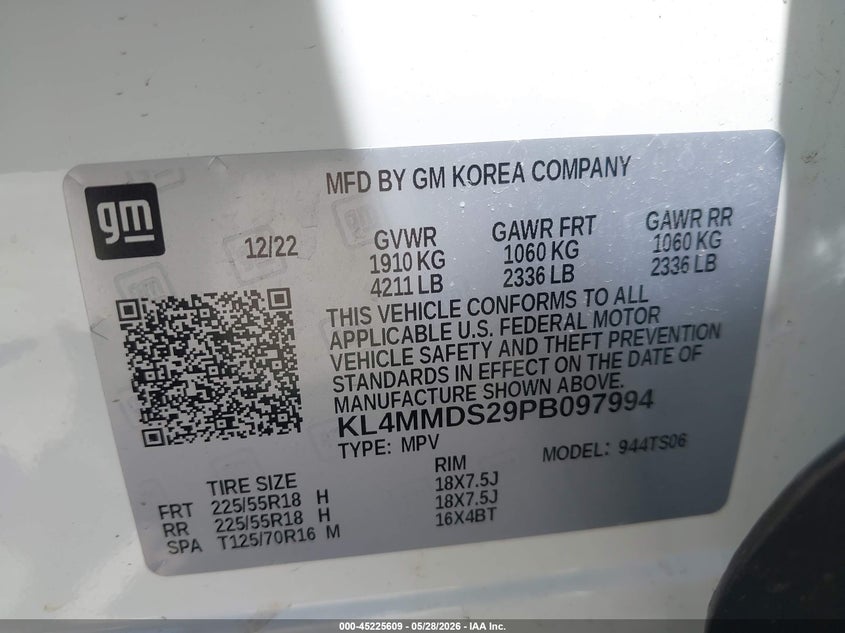 2023 Buick Encore gx VIN KL4MMDS29PB097994 IAAI salvage auction — FRONT END, Salvage (Ohio), sold $1,900 on 2026-07-21 (photo 9)
