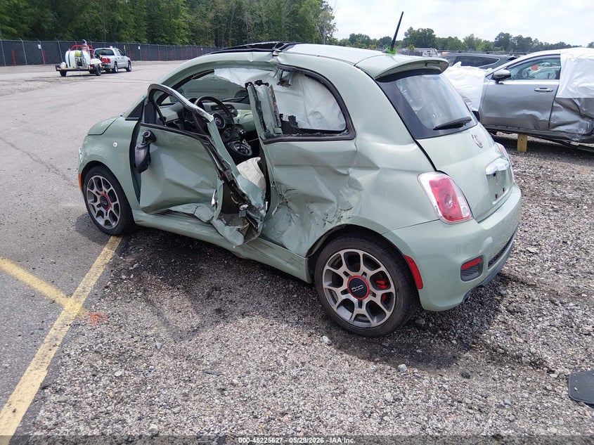 2012 Fiat 500 VIN 3C3CFFBR3CT148990 IAAI salvage auction — SIDE, Salvage Title, sold $725 on 2026-08-12 (photo 3)