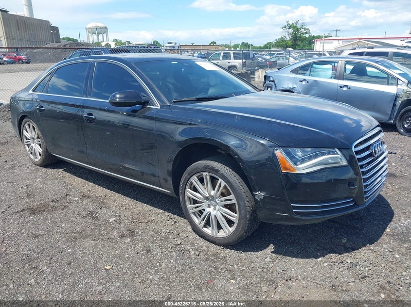 2014 Audi A8 VIN WAURGAFD3EN002142 IAAI salvage auction — FRONT END, Salvage (New Jersey), sold $1,450 on 2026-08-21 (photo 1)