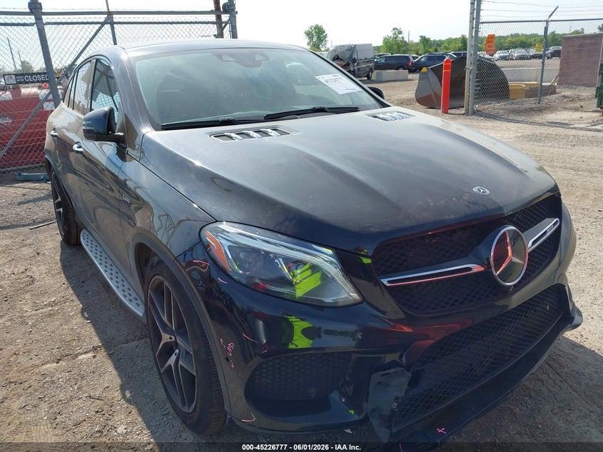2018 Mercedes-benz Amg gle coupe VIN 4JGED6EB1JA124597 IAAI salvage auction — RIGHT FRONT, Salvage Title, sold $17,150 on 2026-07-16 (photo 1)