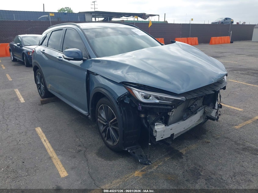 2024 Infiniti Qx50 VIN 3PCAJ5FA4RF107629 IAAI salvage auction — RIGHT FRONT, Salvage Title, sold $7,000 on 2026-07-13 (photo 1)