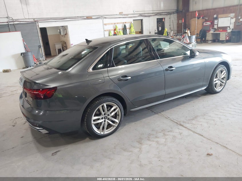 2021 Audi A4 VIN WAUDAAF46MN004560 IAAI salvage auction — LEFT SIDE, Salvage Title, sold $6,300 on 2026-07-22 (photo 4)