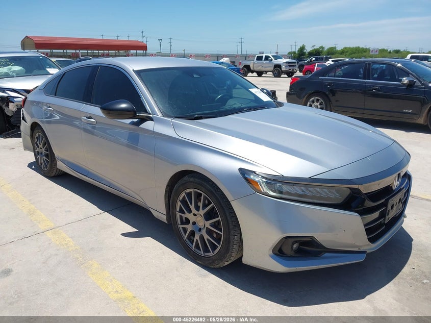 2021 Honda Accord VIN 1HGCV1F44MA095386 IAAI salvage auction — REAR END, Salvage Title, sold $9,050 on 2026-08-24 (photo 1)