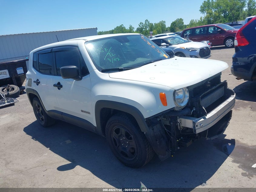 2017 Jeep Renegade VIN ZACCJAAB5HPE61507 IAAI salvage auction — FRONT END, Original (Texas), sold $1,050 on 2026-07-17 (photo 1)