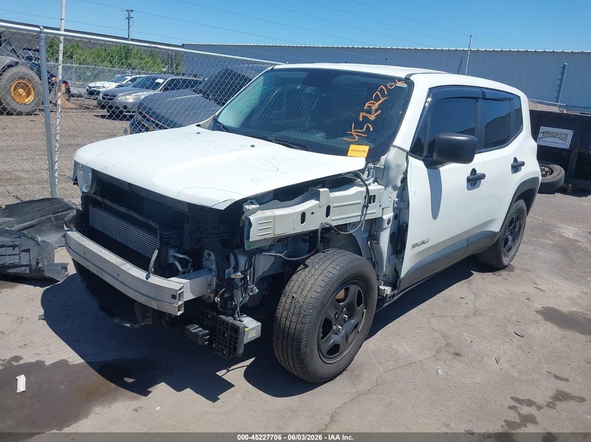 2017 Jeep Renegade VIN ZACCJAAB5HPE61507 IAAI salvage auction — FRONT END, Original (Texas), sold $1,050 on 2026-07-17 (photo 2)