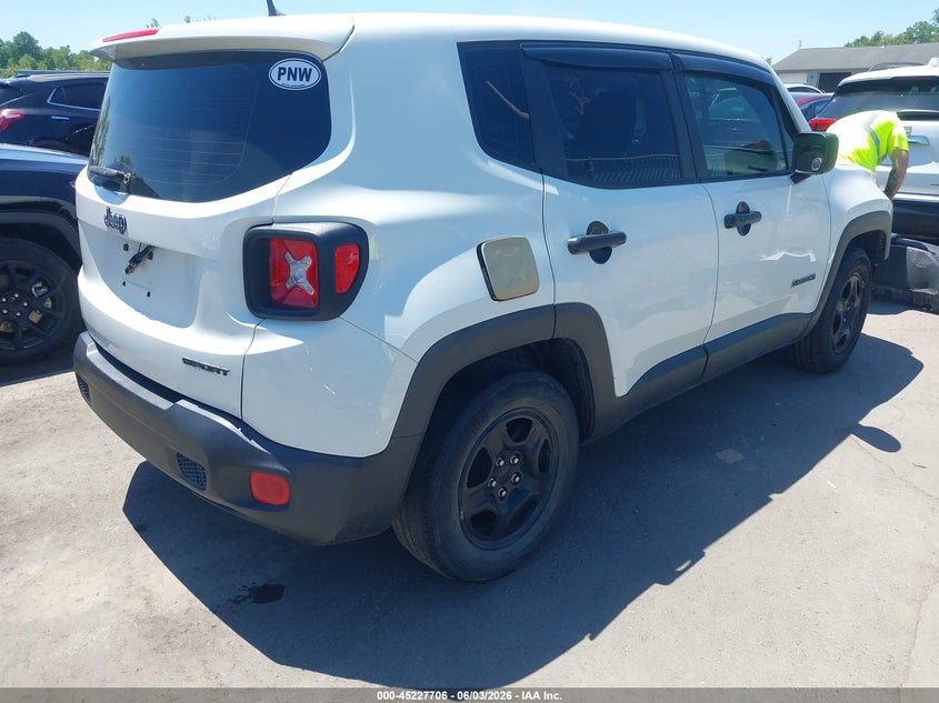 2017 Jeep Renegade VIN ZACCJAAB5HPE61507 IAAI salvage auction — FRONT END, Original (Texas), sold $1,050 on 2026-07-17 (photo 4)