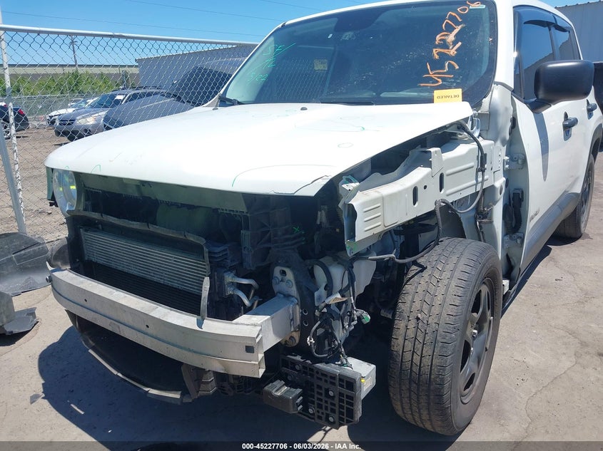 2017 Jeep Renegade VIN ZACCJAAB5HPE61507 IAAI salvage auction — FRONT END, Original (Texas), sold $1,050 on 2026-07-17 (photo 6)