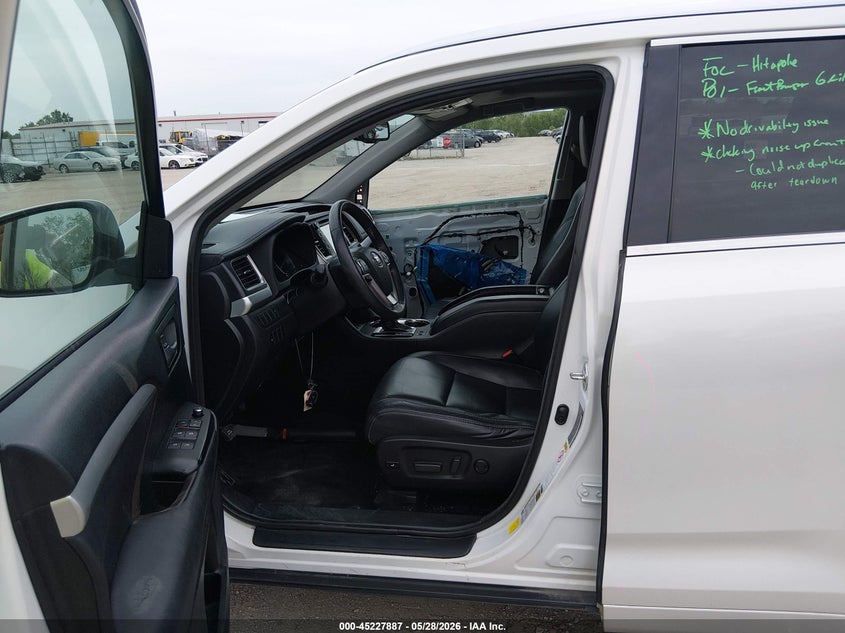 2016 Toyota Highlander VIN 5TDJKRFH2GS344615 IAAI salvage auction — FRONT END, Salvage Title, sold $6,800 on 2026-07-12 (photo 5)