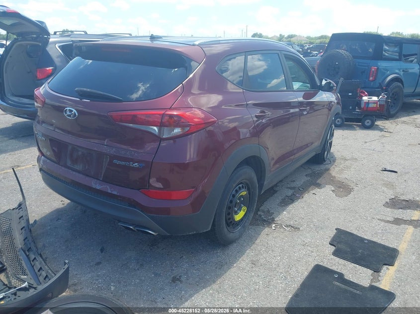 2016 Hyundai Tucson VIN KM8J33A23GU076873 IAAI salvage auction — FRONT END, Salvage Title, sold $2,500 on 2026-07-29 (photo 4)