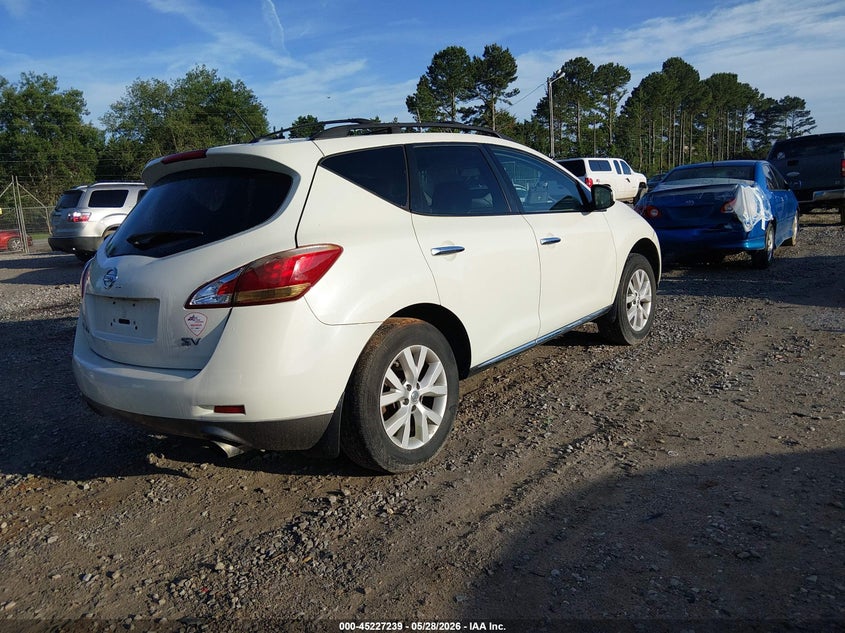 2011 Nissan Murano VIN JN8AZ1MU9BW059386 IAAI salvage auction — LEFT REAR, Salvage (Alabama), sold $1,175 on 2026-07-13 (photo 4)