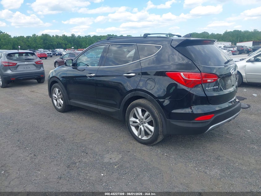 2013 Hyundai Santa fe VIN 5XYZU3LA9DG099662 IAAI salvage auction — REAR END, Salvage Title, sold $1,600 on 2026-07-13 (photo 3)
