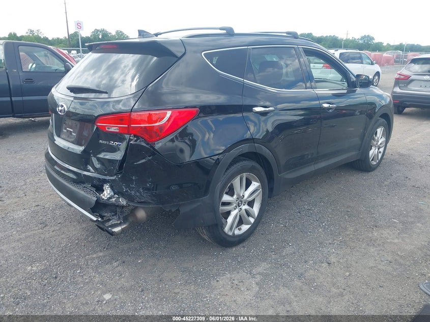 2013 Hyundai Santa fe VIN 5XYZU3LA9DG099662 IAAI salvage auction — REAR END, Salvage Title, sold $1,600 on 2026-07-13 (photo 4)