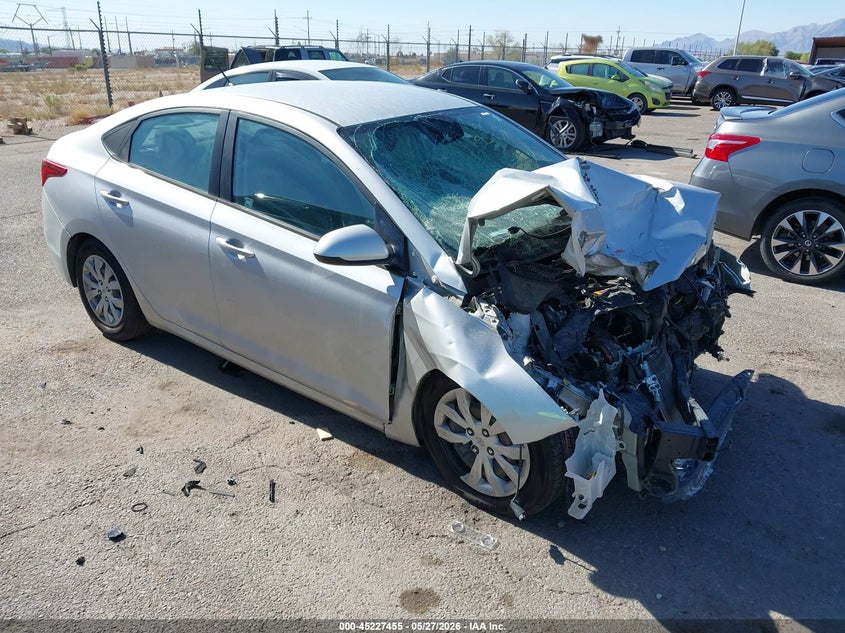 2021 Hyundai Accent VIN 3KPC24A60ME130584 IAAI salvage auction — FRONT END, Salvage Title, sold $525 on 2026-08-24 (photo 1)