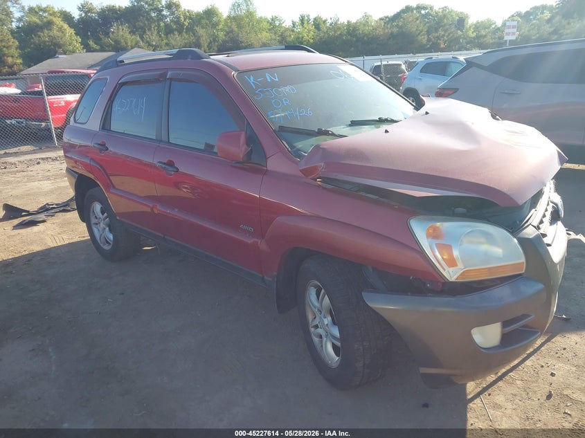2005 Kia Sportage VIN KNDJE723657062250 IAAI salvage auction — FRONT END, Clear (Indiana), sold $275 on 2026-07-07 (photo 1)
