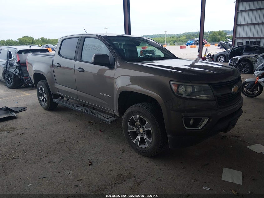 2015 Chevrolet Colorado VIN 1GCGTCE35F1184834 IAAI salvage auction — STORM DAMAGE, Clear (Missouri), sold $4,200 on 2026-07-09 (photo 1)