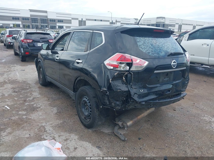 2015 Nissan Rogue VIN KNMAT2MVXFP539738 IAAI salvage auction — FRONT & REAR, Salvage (Texas), sold $1,000 on 2026-07-07 (photo 3)