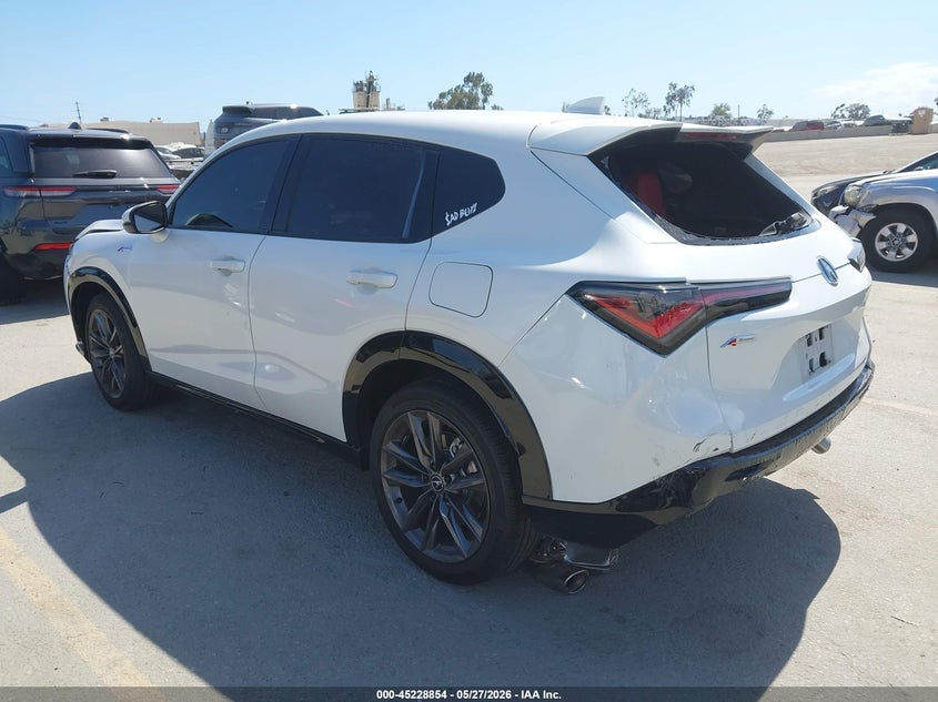 2025 Acura Adx VIN 3HDSA1H59SM701372 IAAI salvage auction — FRONT & REAR, Salvage (California), sold $8,000 on 2026-08-09 (photo 3)