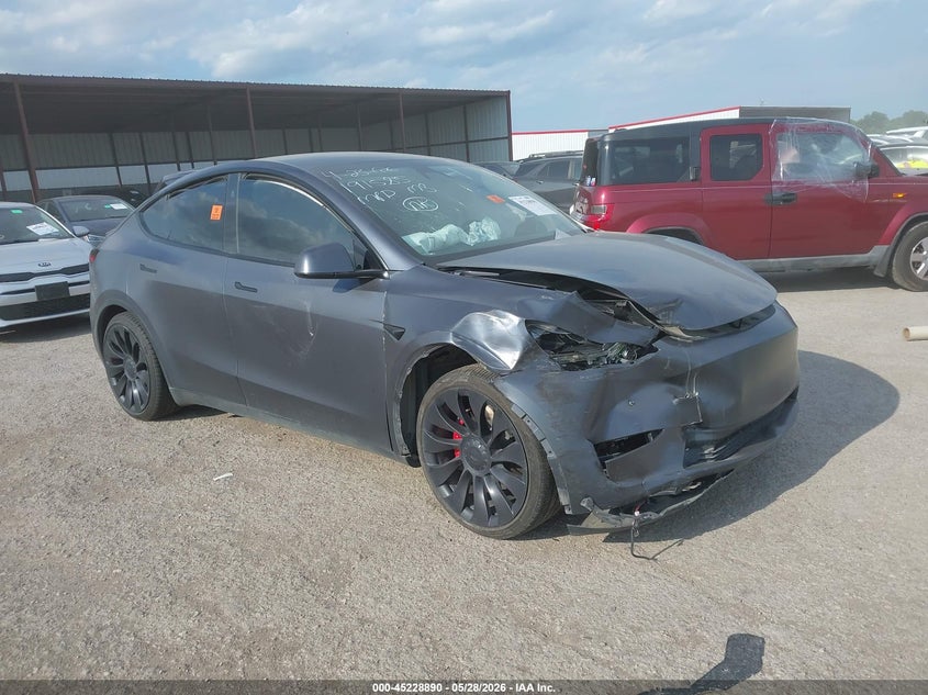 2023 Tesla Model y VIN 7SAYGDEFXPF802279 IAAI salvage auction — BIO HAZARD, Salvage Title, sold $9,550 on 2026-07-23 (photo 1)