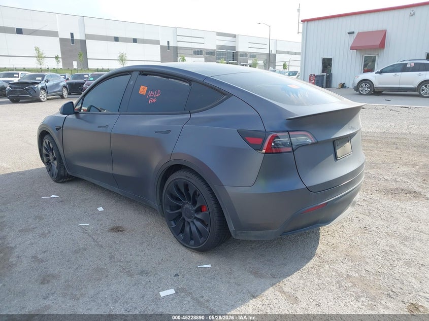 2023 Tesla Model y VIN 7SAYGDEFXPF802279 IAAI salvage auction — BIO HAZARD, Salvage Title, sold $9,550 on 2026-07-23 (photo 3)