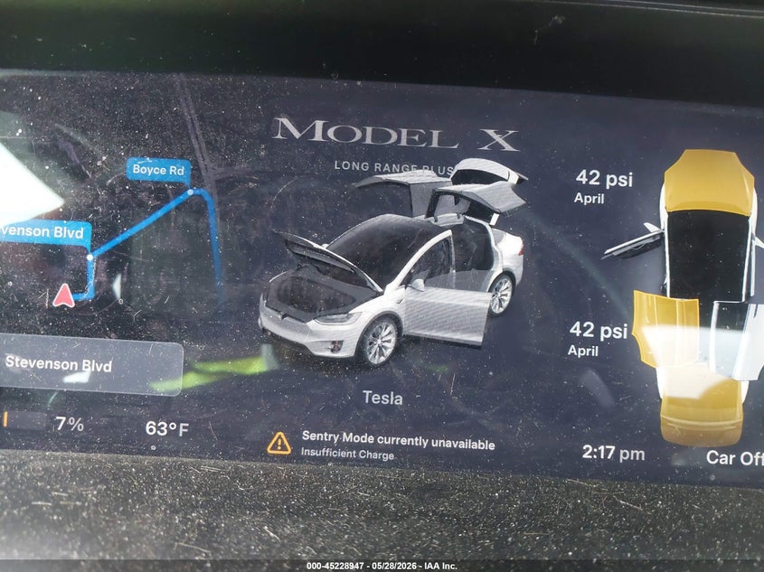 2020 Tesla Model x VIN 5YJXCBE2XLF233367 IAAI salvage auction — RIGHT REAR, Salvage (California), sold $8,250 on 2026-07-09 (photo 7)