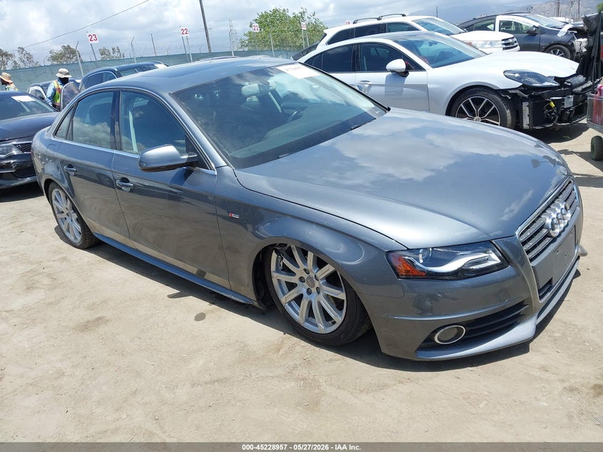 2012 Audi A4 VIN WAUFFAFL3CN013961 IAAI salvage auction — SUSPENSION, Salvage (California), sold $1,900 on 2026-07-15 (photo 1)