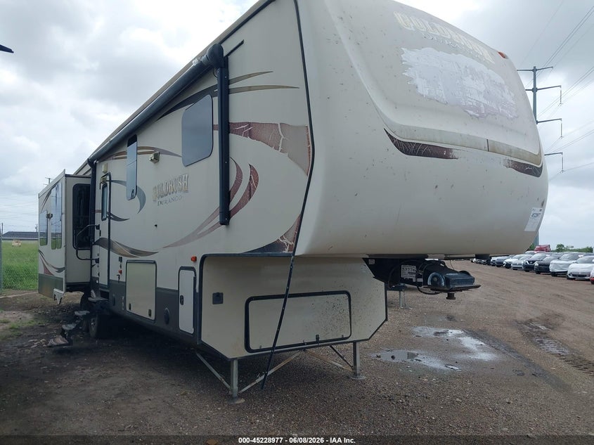 2014 Kz-rv Durango 345se VIN 4EZFV3622E6097906 IAAI salvage auction — REAR END, Original (Texas), sold $4,400 on 2026-09-22 (photo 1)