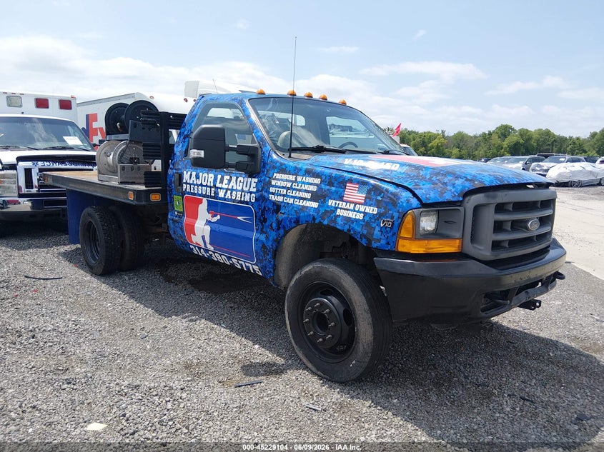 2001 Ford F-450 VIN 1FDXF46S91EB70192 IAAI salvage auction — SIDE, Salvage (Missouri), sold $500 on 2026-07-07 (photo 1)