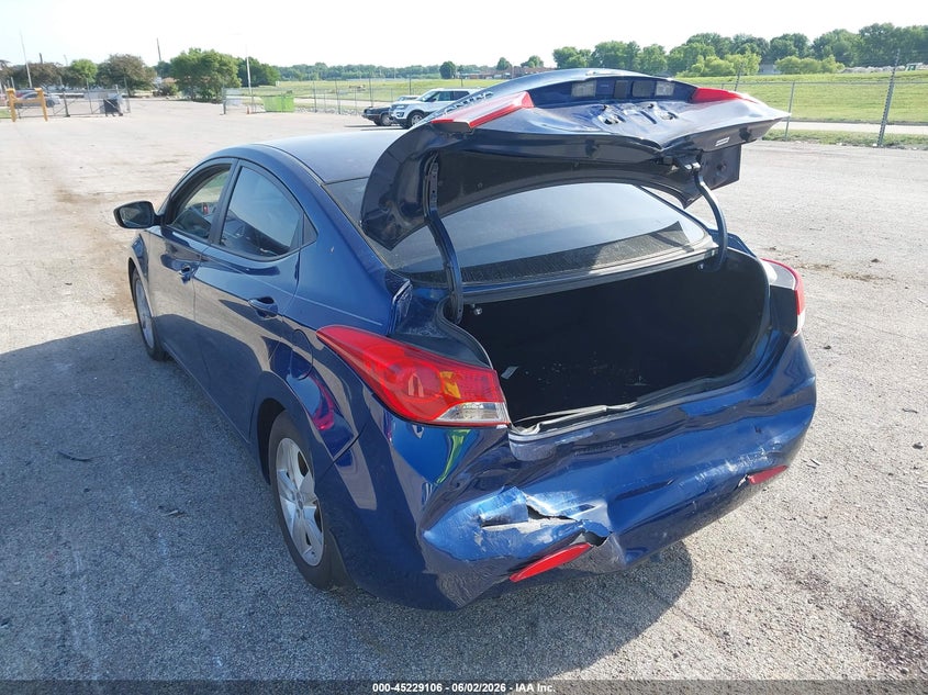 2013 Hyundai Elantra VIN KMHDH4AE8DU874893 IAAI salvage auction — REAR END, Salvage (Illinois), sold $750 on 2026-07-22 (photo 3)