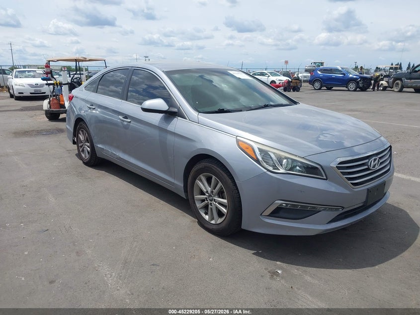 2015 Hyundai Sonata VIN 5NPE24AF8FH167888 IAAI salvage auction — REAR END, Wait Title, sold $1,650 on 2026-08-21 (photo 1)