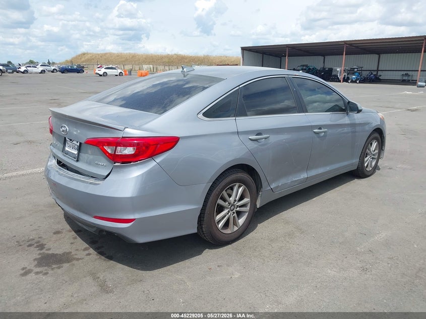 2015 Hyundai Sonata VIN 5NPE24AF8FH167888 IAAI salvage auction — REAR END, Wait Title, sold $1,650 on 2026-08-21 (photo 4)