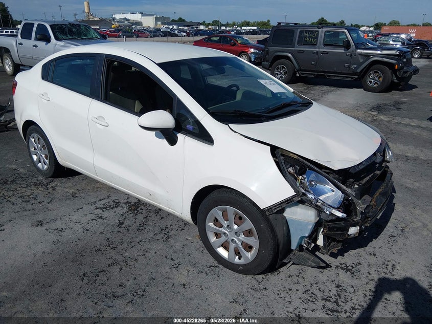 2014 Kia Rio VIN KNADM4A34E6419878 IAAI salvage auction — RIGHT FRONT, Salvage (Illinois), sold $250 on 2026-07-14 (photo 1)
