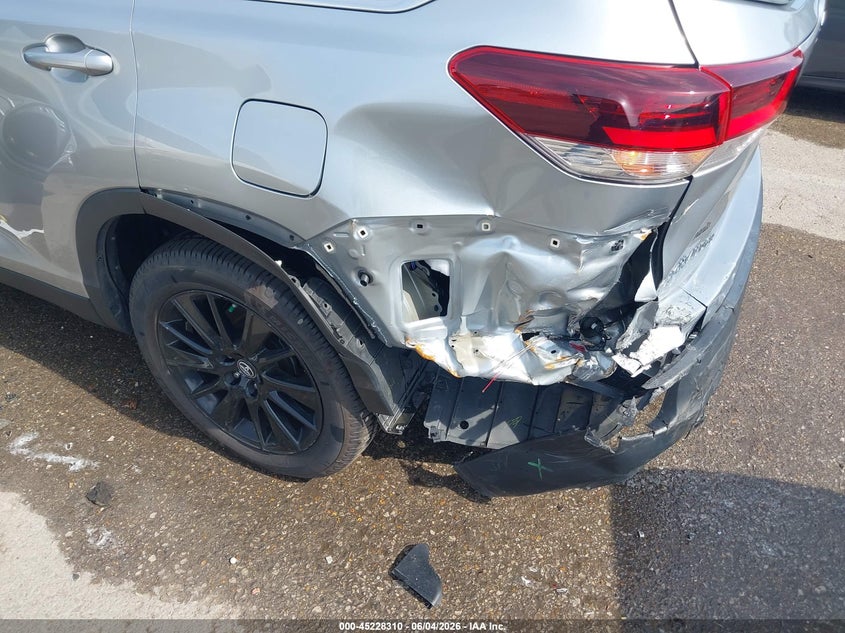 2019 Toyota Highlander VIN 5TDJZRFH6KS614692 IAAI salvage auction — LEFT REAR, Salvage Title, sold $10,900 on 2026-07-21 (photo 6)