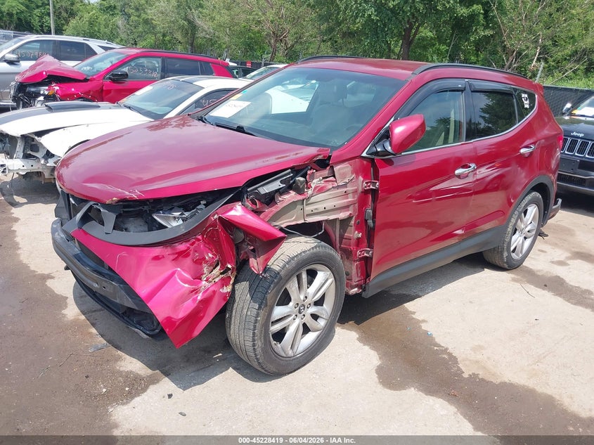 2013 Hyundai Santa fe VIN 5XYZUDLA4DG079955 IAAI salvage auction — FRONT END, Salvage Title, sold $1,700 on 2026-07-26 (photo 2)