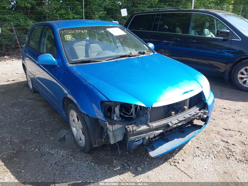 2007 Kia Spectra VIN KNAFE161075005291 IAAI salvage auction — FRONT END, Clear (Indiana), sold $800 on 2026-07-15 (photo 6)