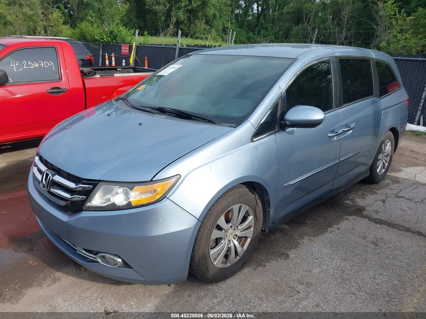 2014 Honda Odyssey VIN 5FNRL5H46EB057900 IAAI salvage auction — HAIL, Salvage (Kansas), sold $1,525 on 2026-07-05 (photo 2)