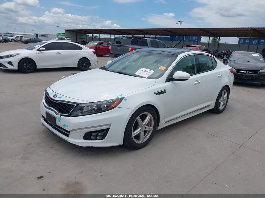 2014 Kia Optima VIN 5XXGR4A67EG278835 IAAI salvage auction — FRONT END, Original (Texas), sold $2,650 on 2026-07-22 (photo 2)