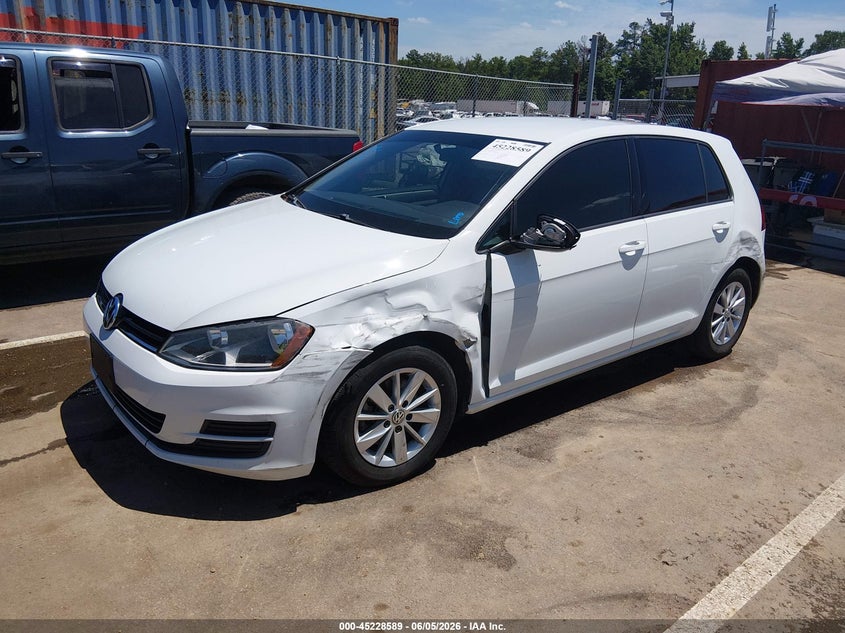 2015 Volkswagen Golf VIN 3VW217AU4FM013076 IAAI salvage auction — SIDE, Salvage (Mississippi), sold $1,650 on 2026-07-10 (photo 2)