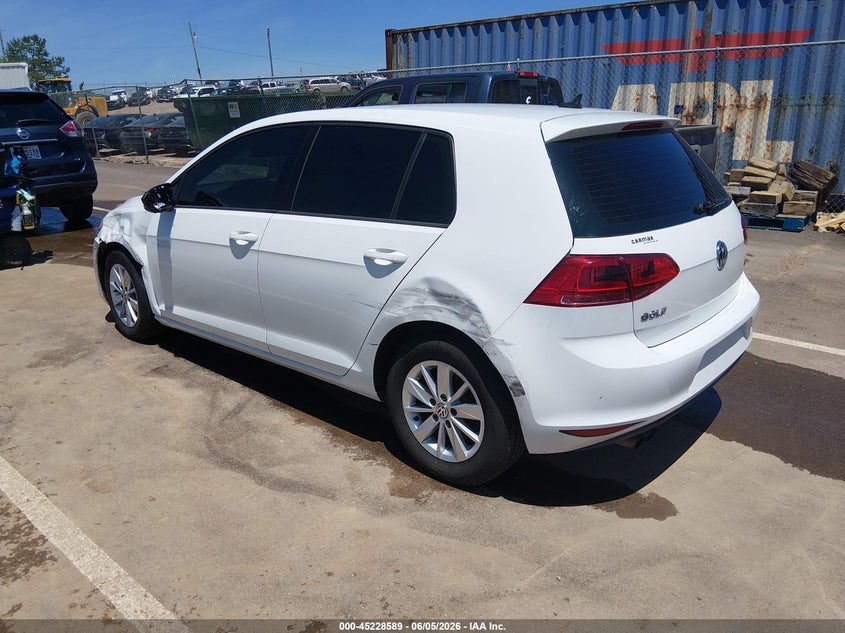2015 Volkswagen Golf VIN 3VW217AU4FM013076 IAAI salvage auction — SIDE, Salvage (Mississippi), sold $1,650 on 2026-07-10 (photo 3)