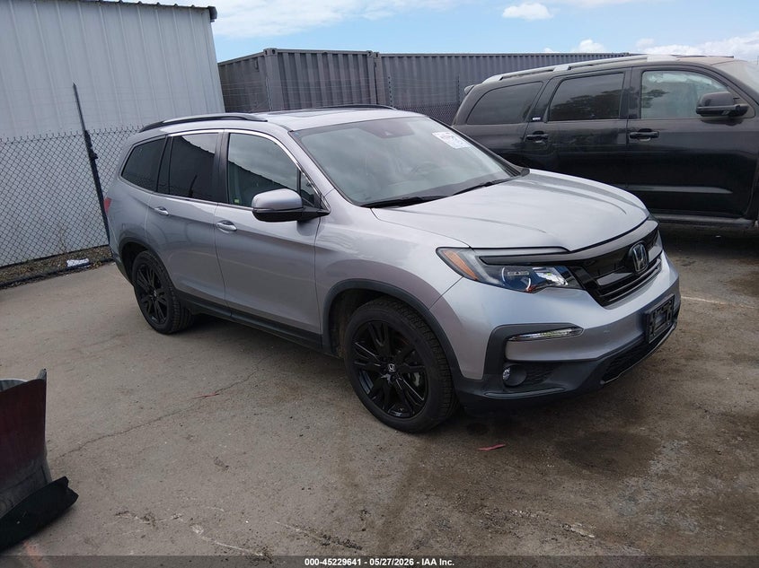 2022 Honda Pilot VIN 5FNYF5H27NB010957 IAAI salvage auction — LEFT SIDE, Salvage (California), sold $7,100 on 2026-07-29 (photo 1)