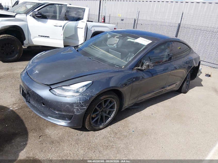 2021 Tesla Model 3 VIN 5YJ3E1EB7MF852724 IAAI salvage auction — SIDE, Salvage (California), sold $3,250 on 2026-07-29 (photo 2)