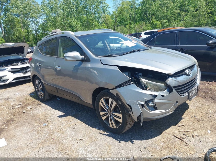 2014 Hyundai Tucson VIN KM8JUCAG3EU799533 IAAI salvage auction — RIGHT FRONT, Salvage Title, sold $1,250 on 2026-07-12 (photo 1)