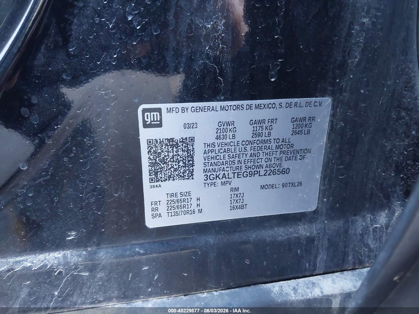 2023 Gmc Terrain VIN 3GKALTEG9PL226560 IAAI salvage auction — RIGHT FRONT, Salvage Title, sold $8,400 on 2026-08-29 (photo 9)
