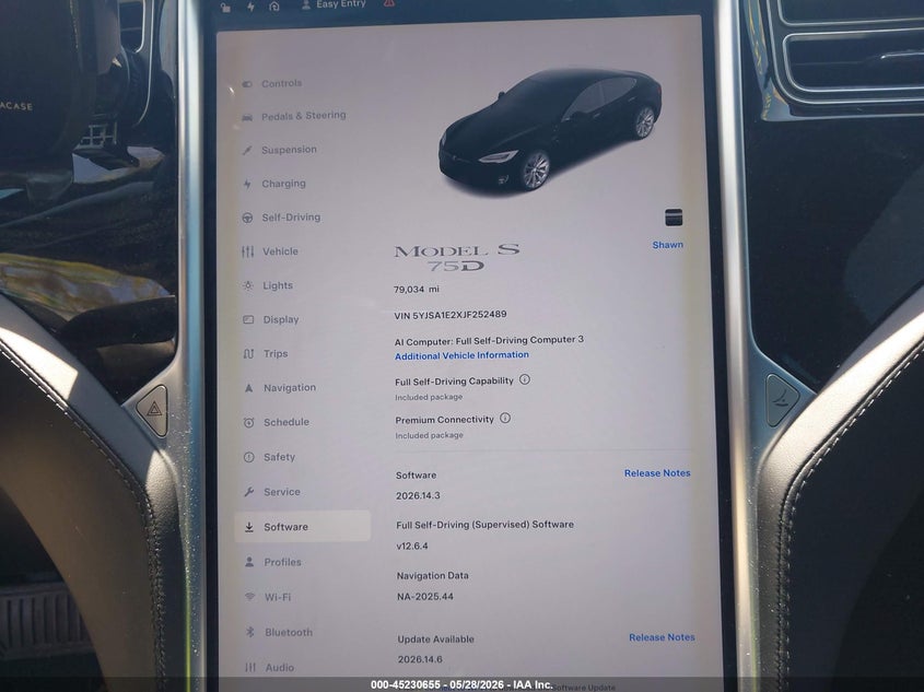 2018 Tesla Model s VIN 5YJSA1E2XJF252489 IAAI salvage auction — SUSPENSION, Clear (Wisconsin), sold $8,700 on 2026-07-30 (photo 7)
