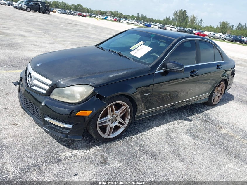 2012 Mercedes-benz C class VIN WDDGF4HB0CA604646 IAAI salvage auction — NORMAL WEAR, Clear (Florida), sold $650 on 2026-08-07 (photo 2)