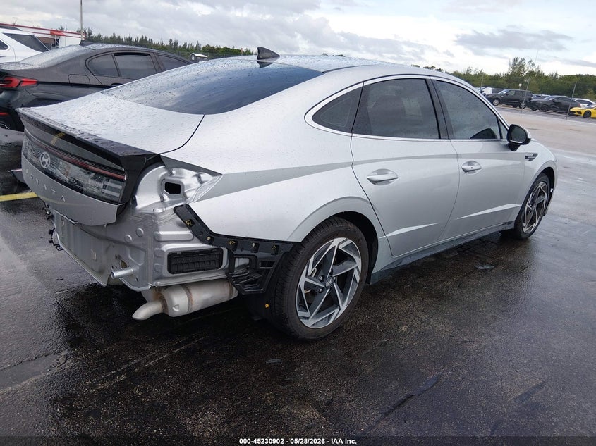 2026 Hyundai Sonata VIN KMHL64JA2TA524402 IAAI salvage auction — LEFT REAR, Rebuildable (Florida), sold $9,850 on 2026-07-16 (photo 4)