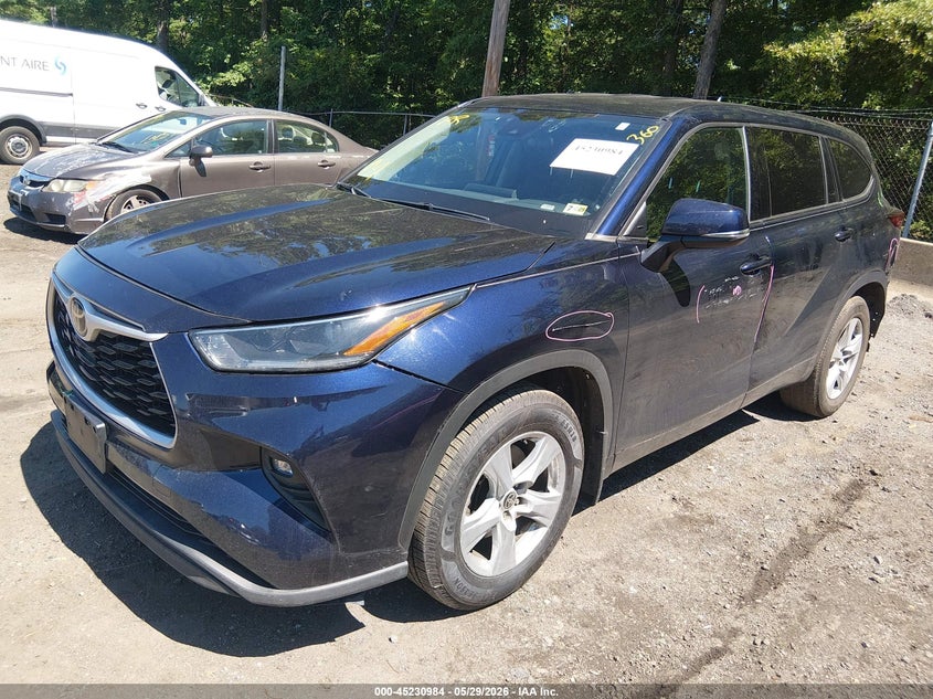 2021 Toyota Highlander VIN 5TDBZRBH7MS131614 IAAI salvage auction — REAR END, Salvage Title, sold $7,000 on 2026-07-25 (photo 2)