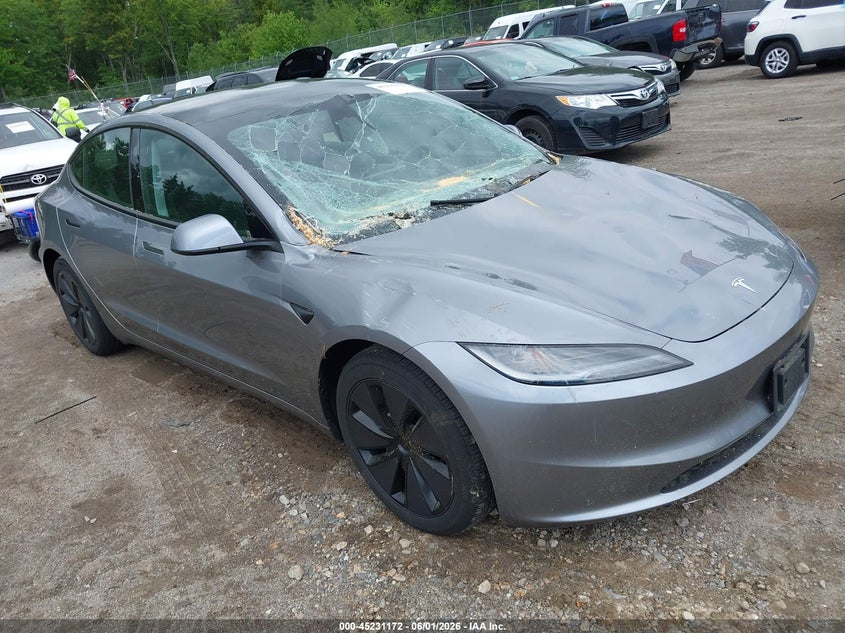 2025 Tesla Model 3 VIN 5YJ3E1EB5SF910584 IAAI salvage auction — FRONT END, Salvage (Massachusetts), sold $14,300 on 2026-07-31 (photo 1)