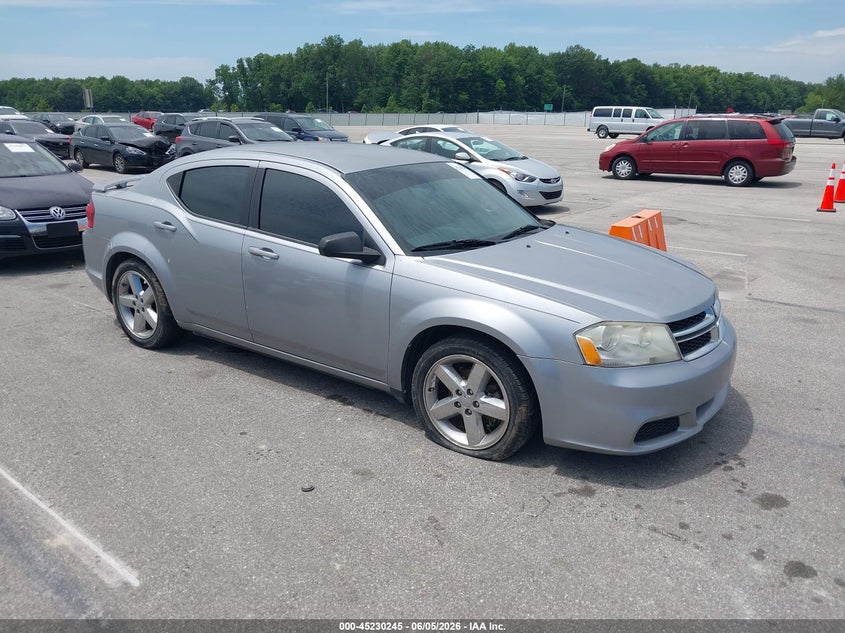 2013 Dodge Avenger VIN 1C3CDZAB0DN702970 IAAI salvage auction — RIGHT SIDE, Salvage Title, sold $300 on 2026-08-01 (photo 1)