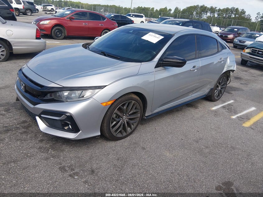 2021 Honda Civic VIN SHHFK7H43MU210988 IAAI salvage auction — REAR END, Salvage Title, sold $2,650 on 2026-07-22 (photo 2)