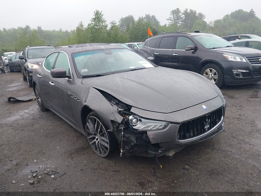 2015 Maserati Ghibli VIN ZAM57RTA1F1145203 IAAI salvage auction — FRONT END, Salvage Title, sold $3,275 on 2026-08-07 (photo 1)